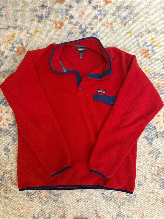 Patagonia Other - Patagonia Men’s Red Fleece Pullover with Navy Trim